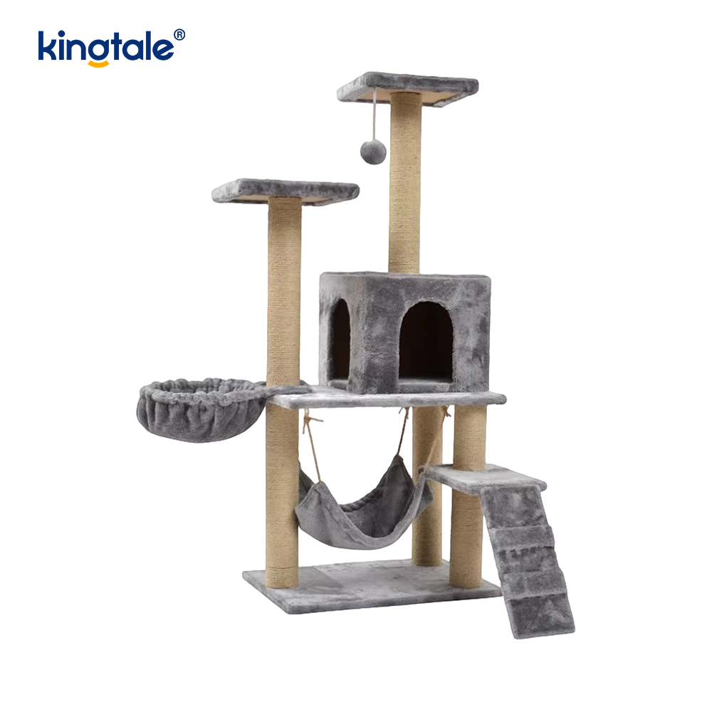 Pohon Kucing dengan Tempat Tidur Gantung Besar