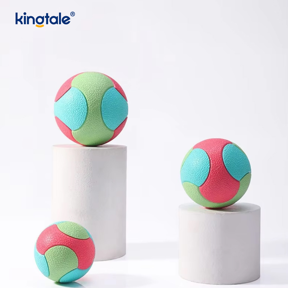 Bola Mainan Hewan Peliharaan - Bola TPR Padat dengan Blok Warna