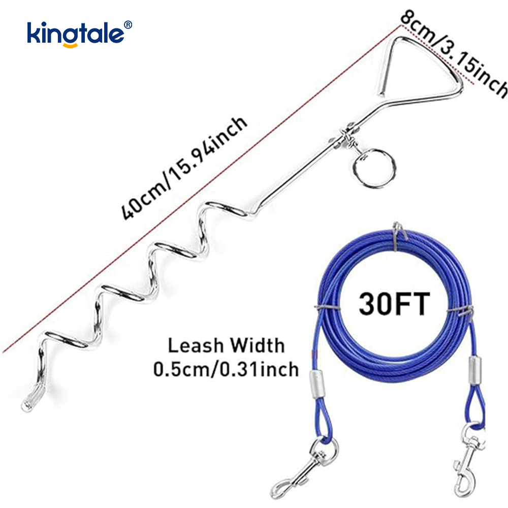 Kabel Pengikat Anjing dan Pasak 30 kaki di Luar Tali & Rantai