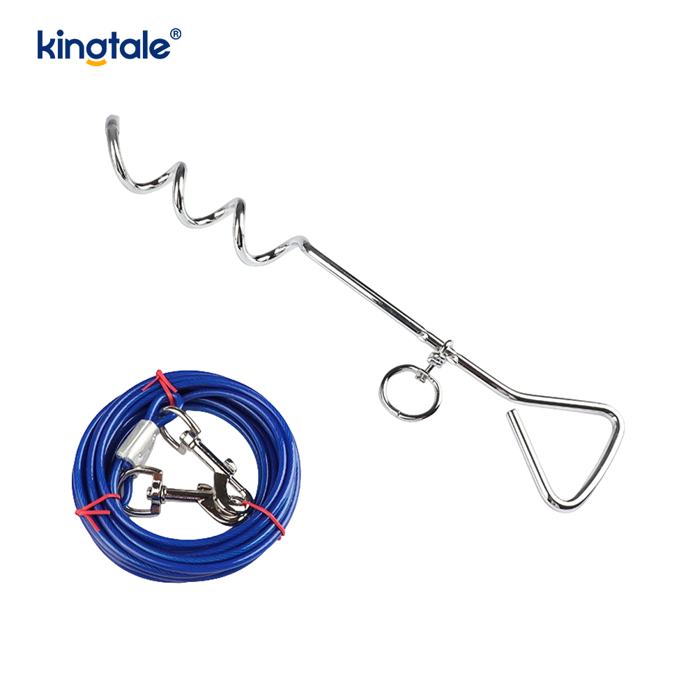 Kabel dan Pasak Pengikat Anjing dengan Pegangan Lembut