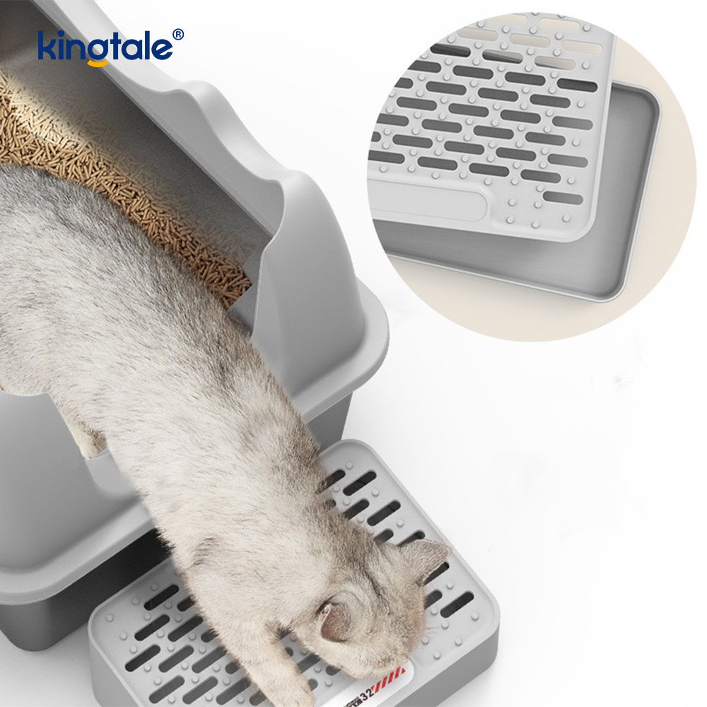 Kotak Kotoran Kucing Stainless Steel Dengan Pedal Kaki Panci Sampah Logam Sisi Tinggi, Tidak Pernah