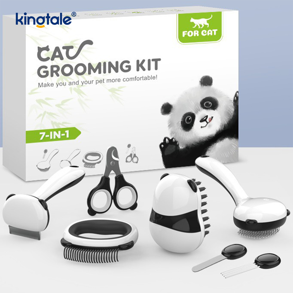 Set Produk Pembersih Hewan Peliharaan Sikat Mandi Model Panda