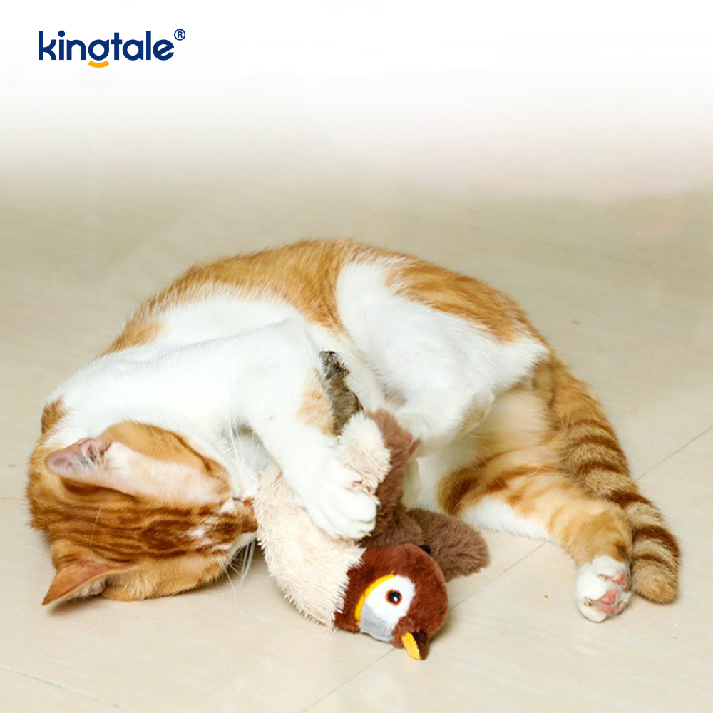 Mainan Mewah Hewan Peliharaan Burung Pipit Simulasi untuk Semua Ras Mainan Kucing Kicker Catnip Burung Pipit