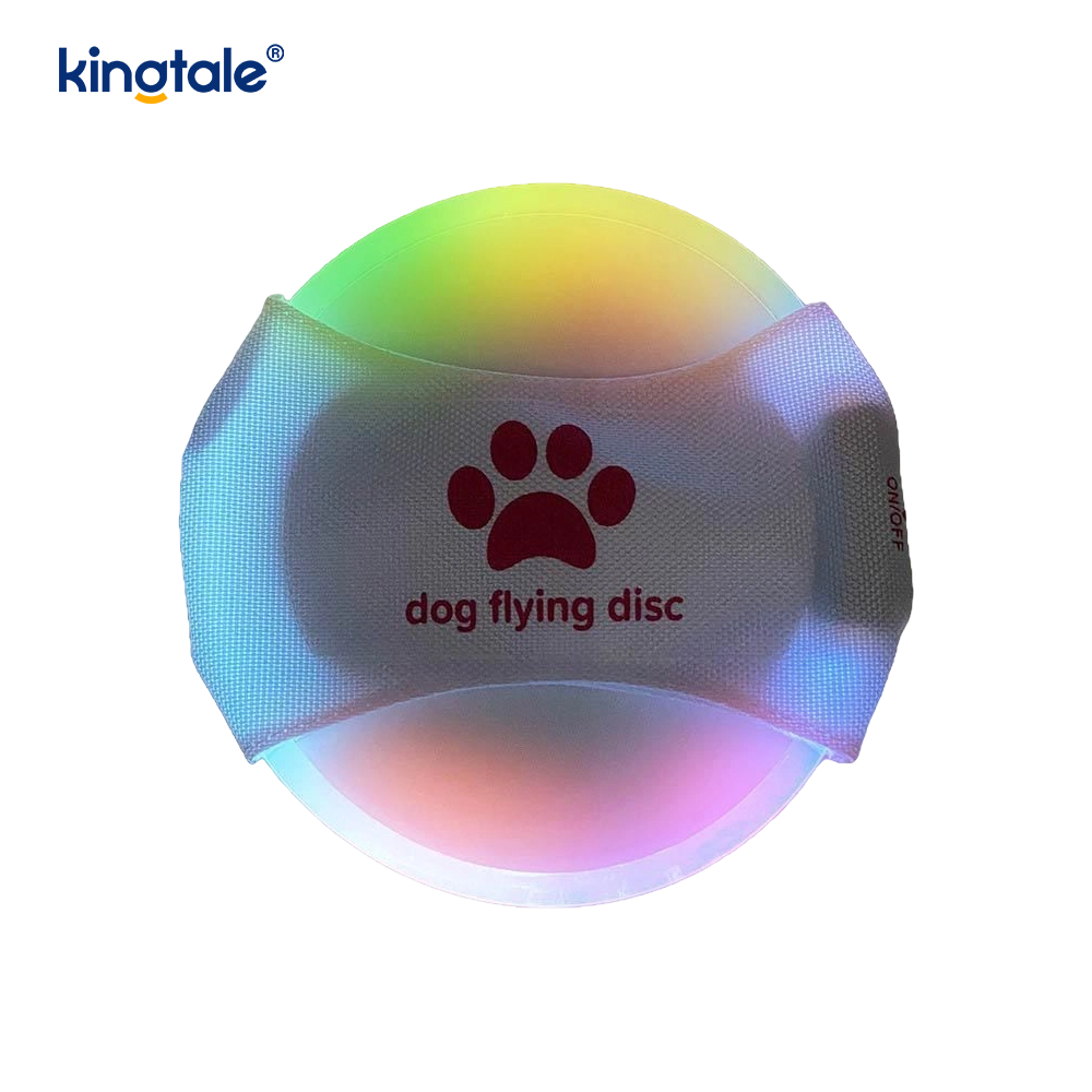 Pet Light-Up Frisbee Pelatihan Hewan Peliharaan Menyala Visibilitas Tinggi Melempar Bermain Untuk Latihan