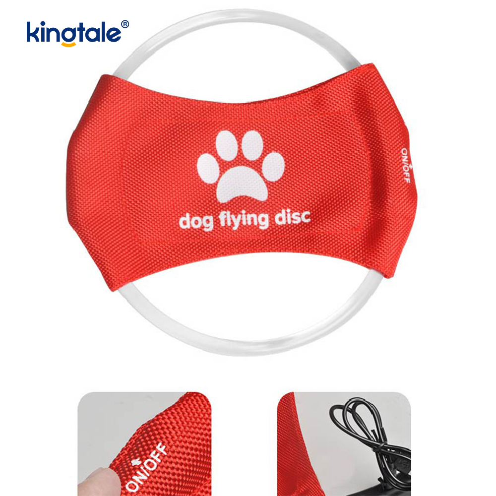 Pet Light-Up Frisbee Pelatihan Hewan Peliharaan Menyala Visibilitas Tinggi Melempar Bermain Untuk Latihan