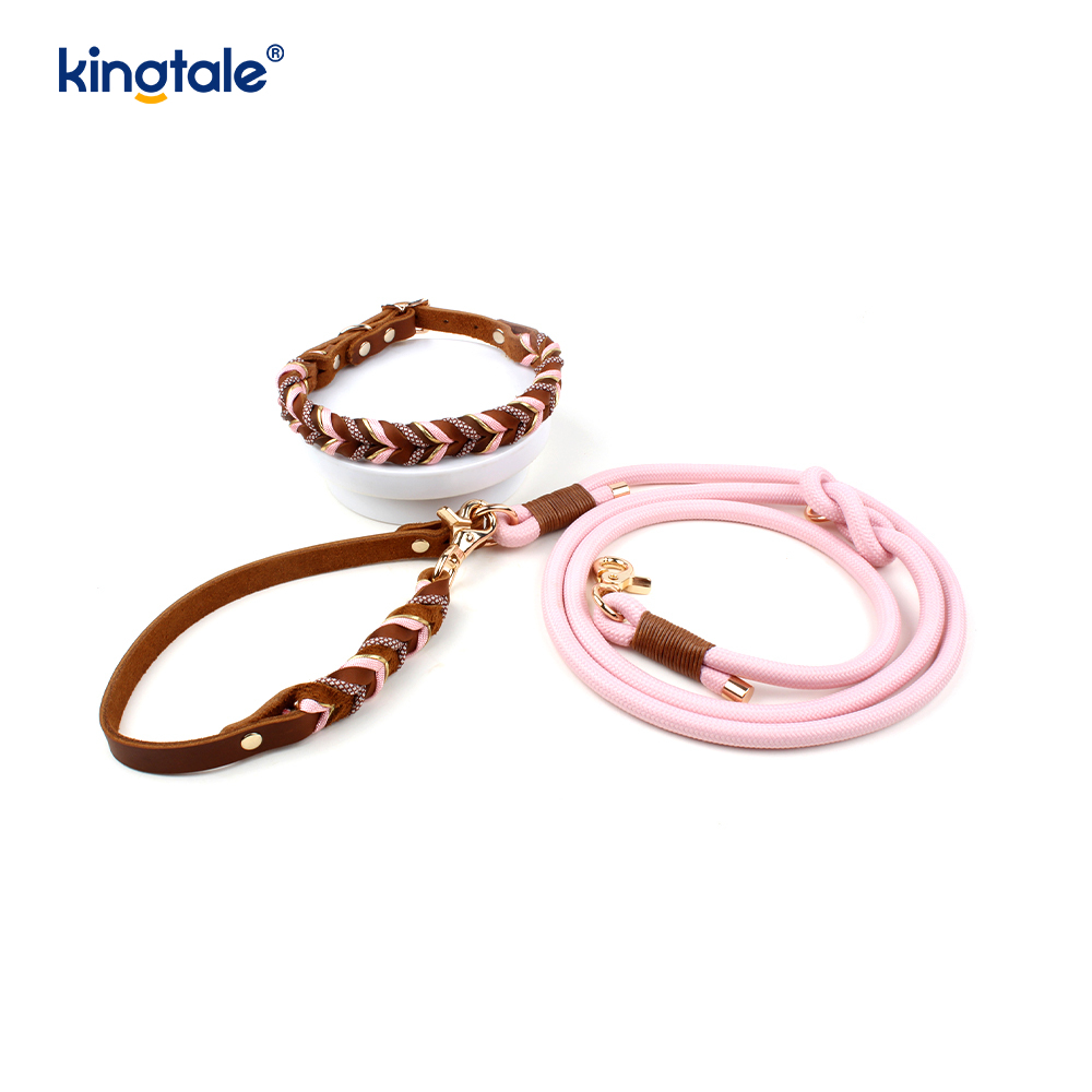 Set Kerah & Tali Anjing Kulit Asli