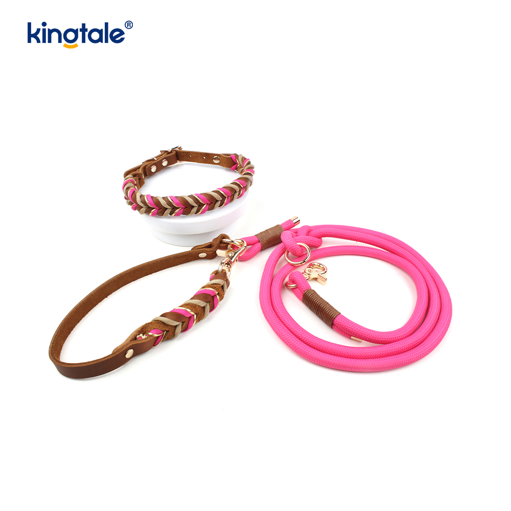 Set Kerah & Tali Anjing Kulit Asli