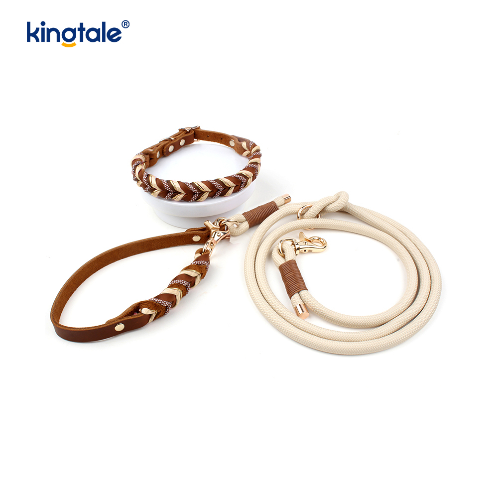 Set Kerah & Tali Anjing Kulit Asli