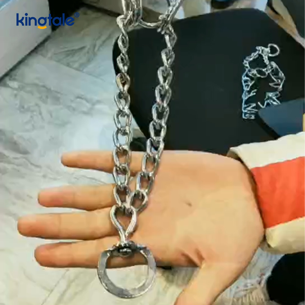 Kerah Pelatihan Anjing Cabang Logam Baja Karbon Kerah Choke Jepit Hewan Peliharaan