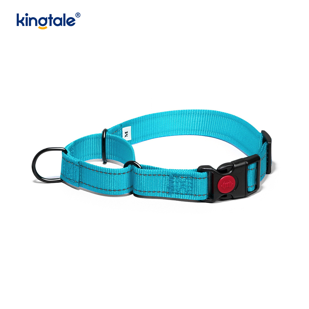 Kerah Anjing Martingale Nilon Dapat Disesuaikan Reflektif Tanpa Tarikan untuk Anjing S M A L L