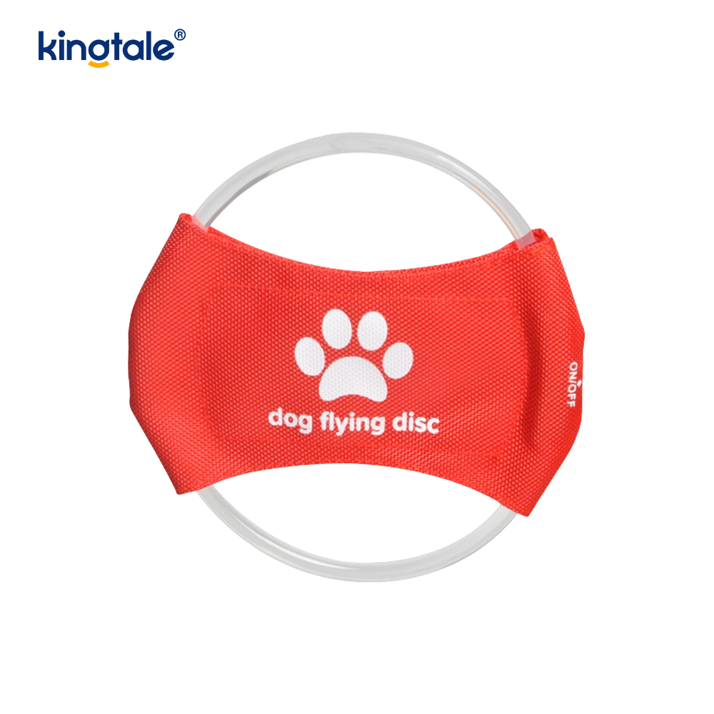 Mainan Pelatihan Anjing Frisbee Hewan Pengikut Menyala LED yang Dapat Diisi Ulang
