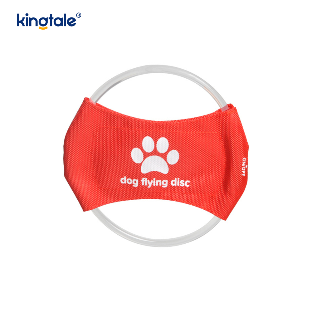 Mainan Pelatihan Anjing Frisbee Hewan Pengikut Menyala LED yang Dapat Diisi Ulang