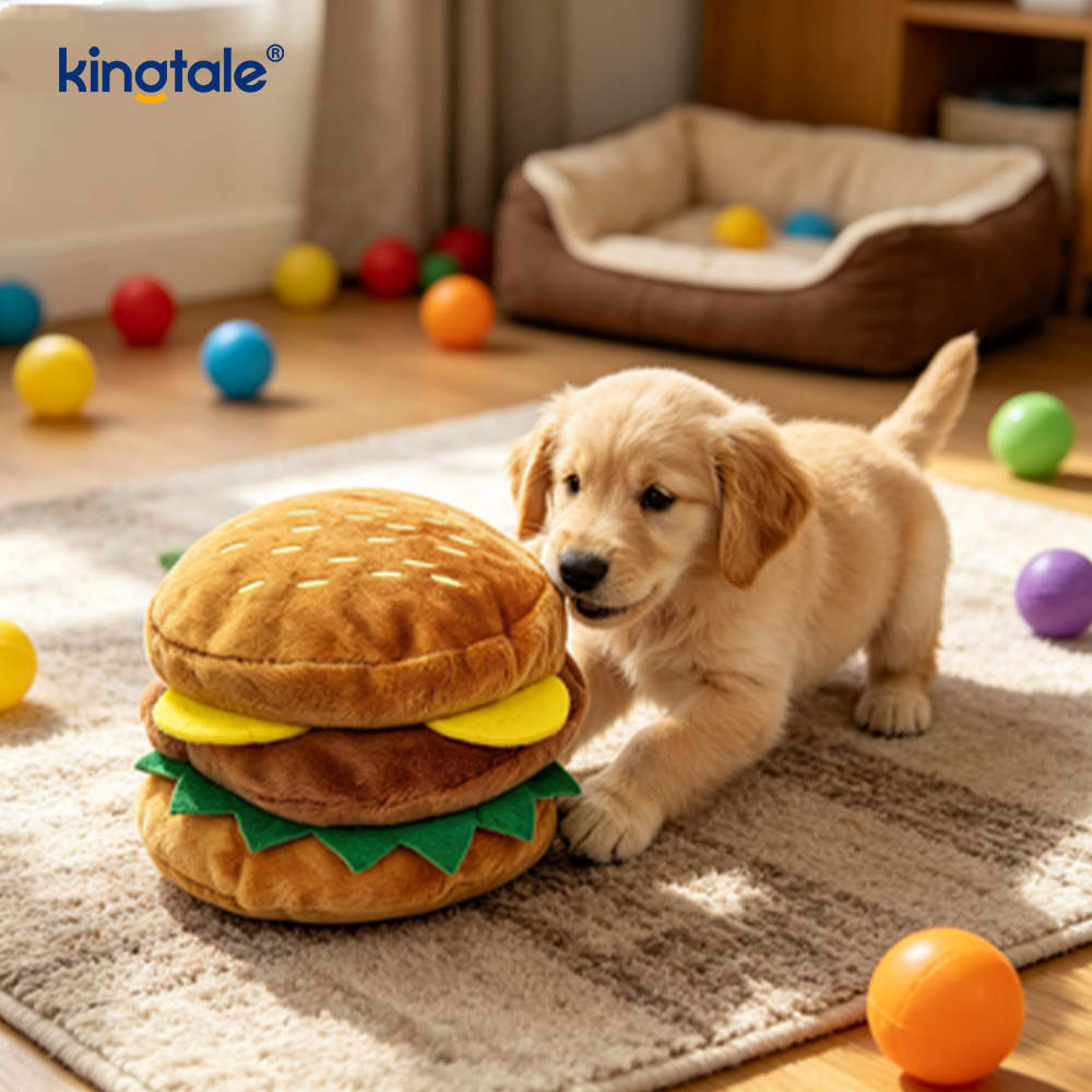 Hamburger Mainan Berteriak Makanan, Kentang Goreng, Kaki Ayam untuk Kucing dan Anjing