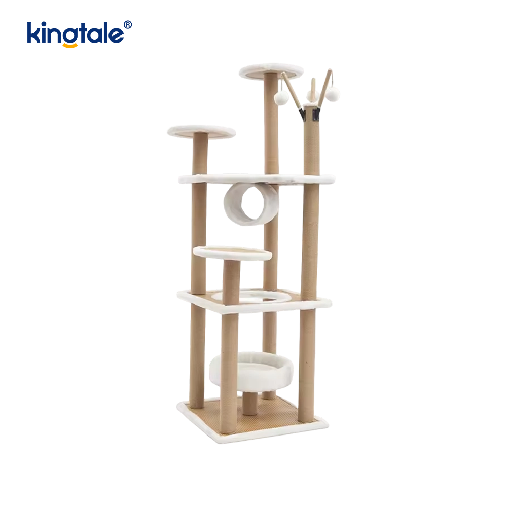 Kondominium Multi-Level Mewah Menara Kucing Tinggi Pohon Kucing sisal alami