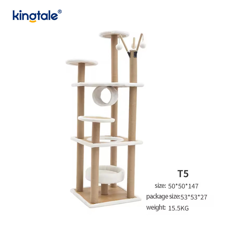 Kondominium Multi-Level Mewah Menara Kucing Tinggi Pohon Kucing sisal alami Kondominium Multi-Level Mewah Menara Kucing Tinggi Pohon Kucing sisal alami