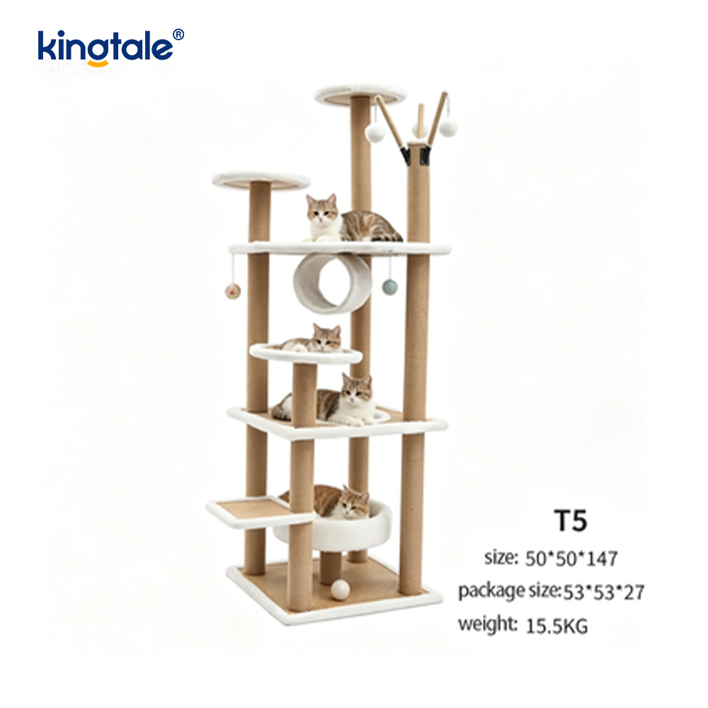 Kondominium Multi-Level Mewah Menara Kucing Tinggi Pohon Kucing sisal alami Kondominium Multi-Level Mewah Menara Kucing Tinggi Pohon Kucing sisal alami