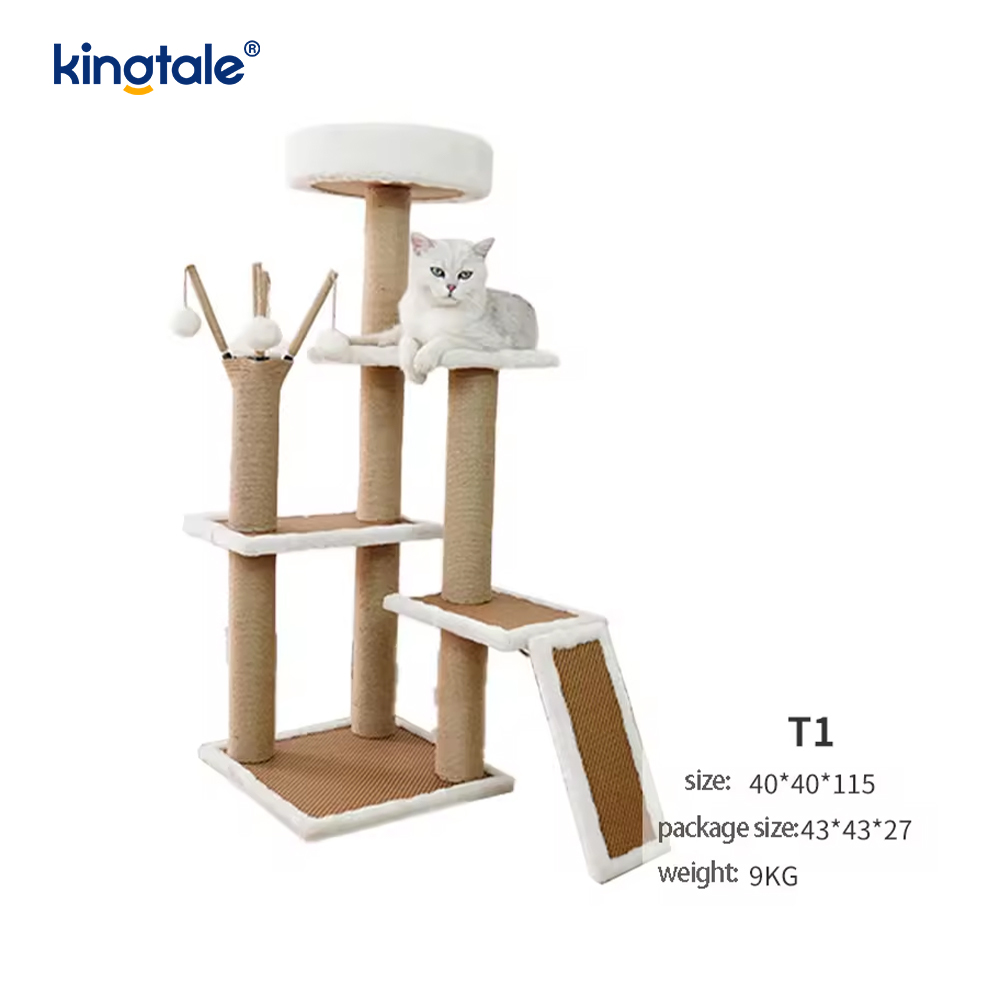 Kondominium Multi-Level Mewah Menara Kucing Tinggi Pohon Kucing sisal alami Kondominium Multi-Level Mewah Menara Kucing Tinggi Pohon Kucing sisal alami