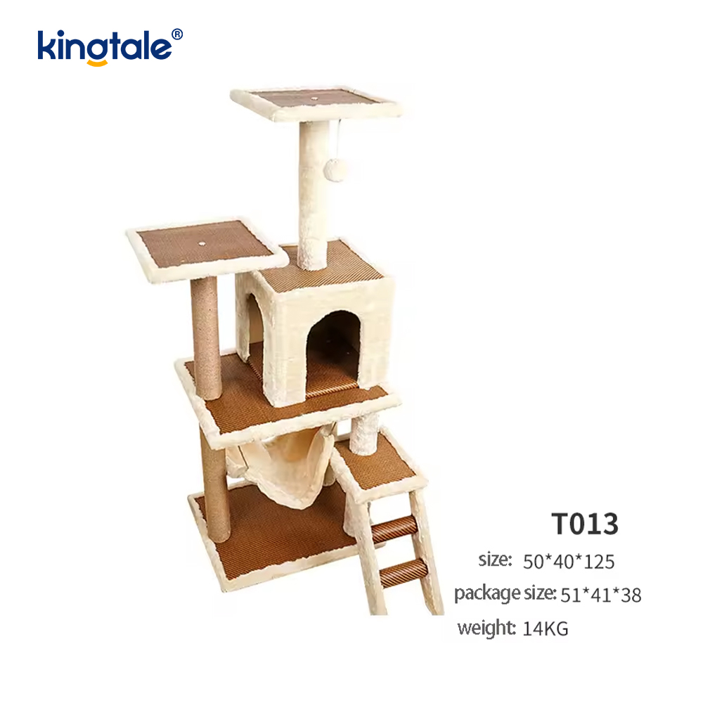 Kondominium Multi-Level Mewah Menara Kucing Tinggi Pohon Kucing sisal alami Kondominium Multi-Level Mewah Menara Kucing Tinggi Pohon Kucing sisal alami