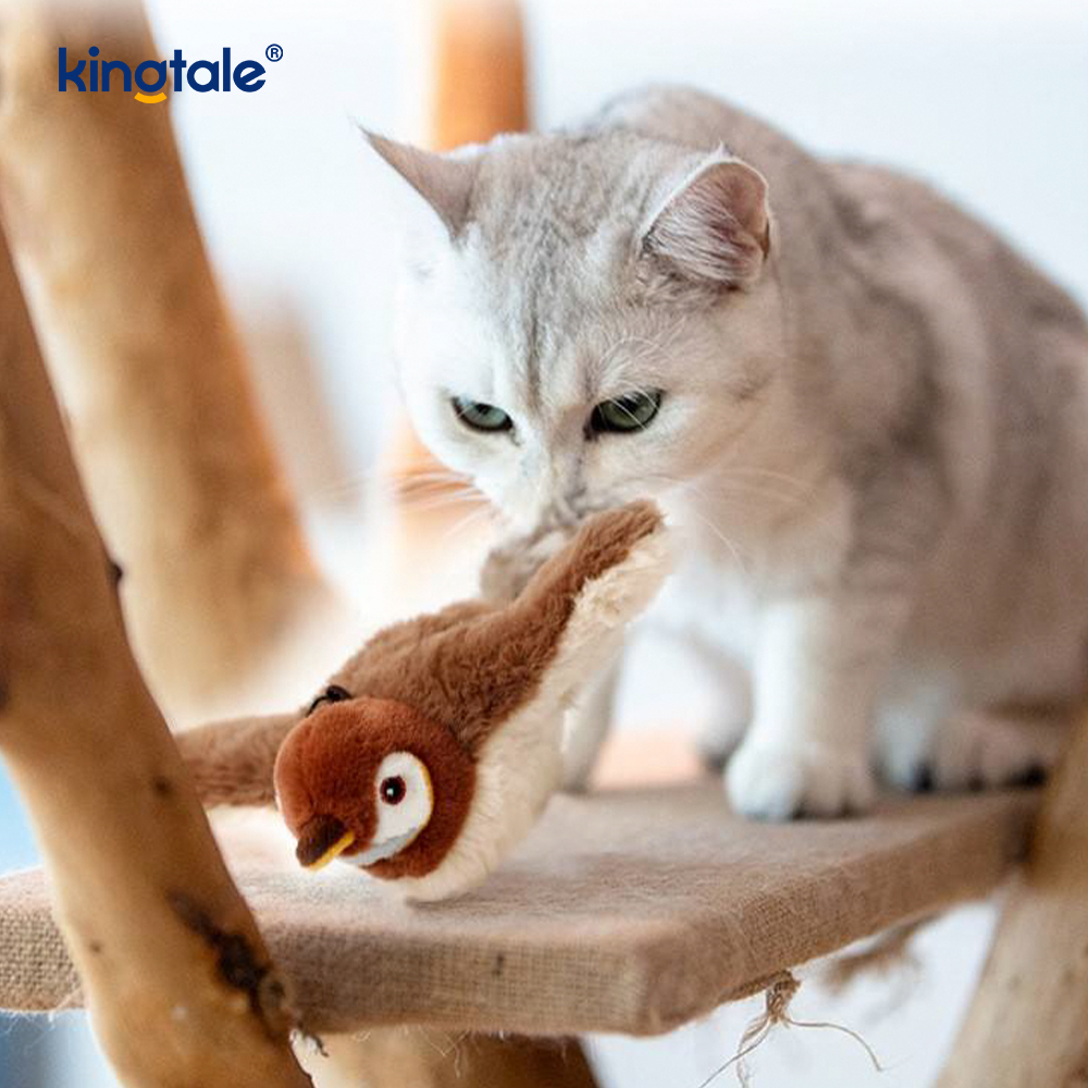 Mainan Kucing Isi Ulang Burung/Listrik yang Mewah dan Realistis Yang Mengeluarkan Suara Saat Ditepuk